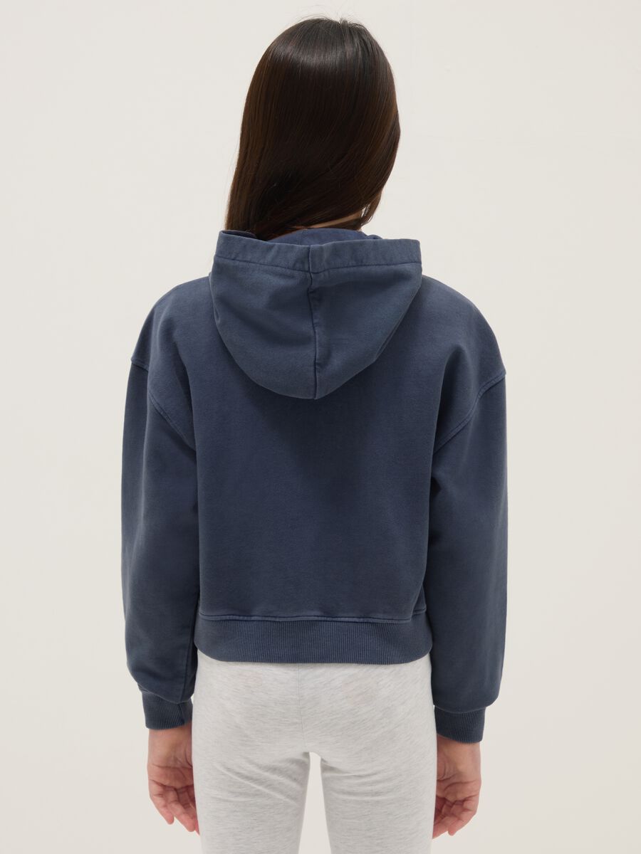 Girls' pure cotton blue regular fit hoodie_1