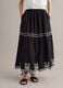 Long blue pure cotton skirt with embroidery_1