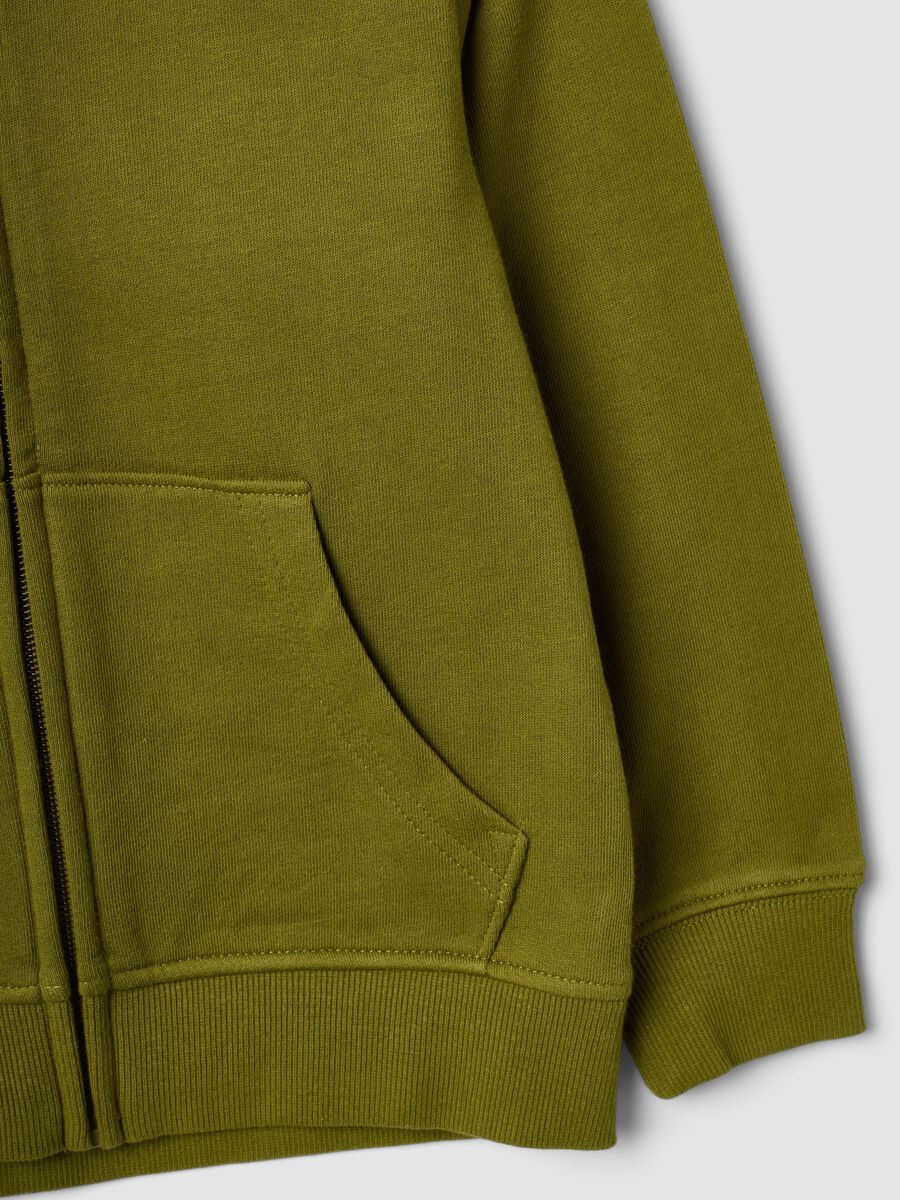 Green organic cotton hooded sweatshirt for boys, regular fit_3