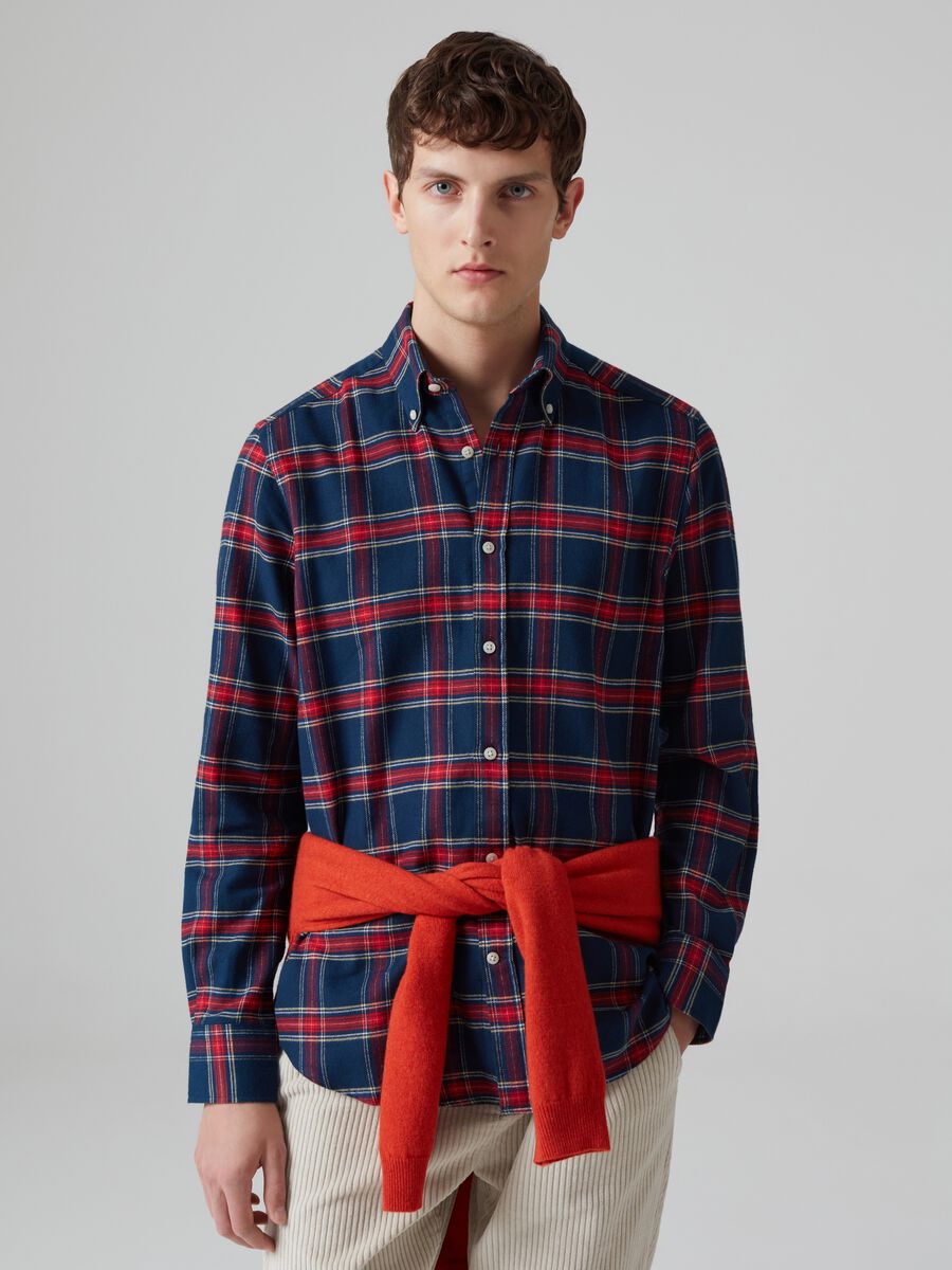 Flannel shirt in check pattern_0