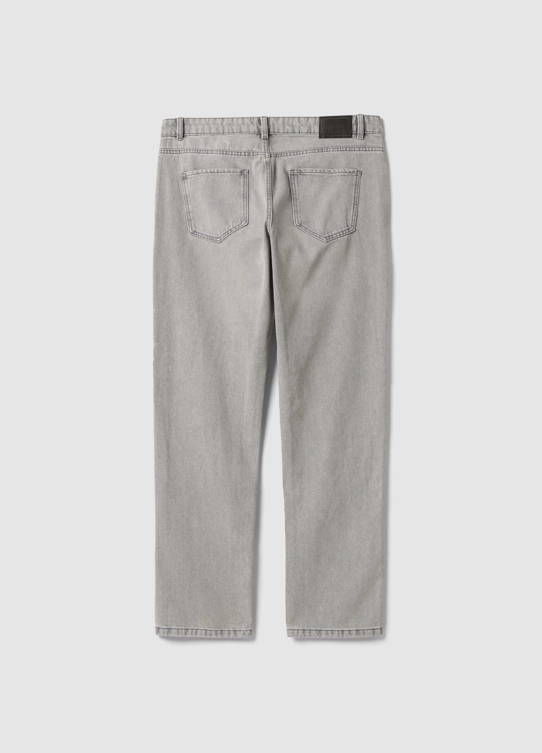 Graue Denim-Jeans aus Baumwoll-Viskose-Mix, Regular Fit