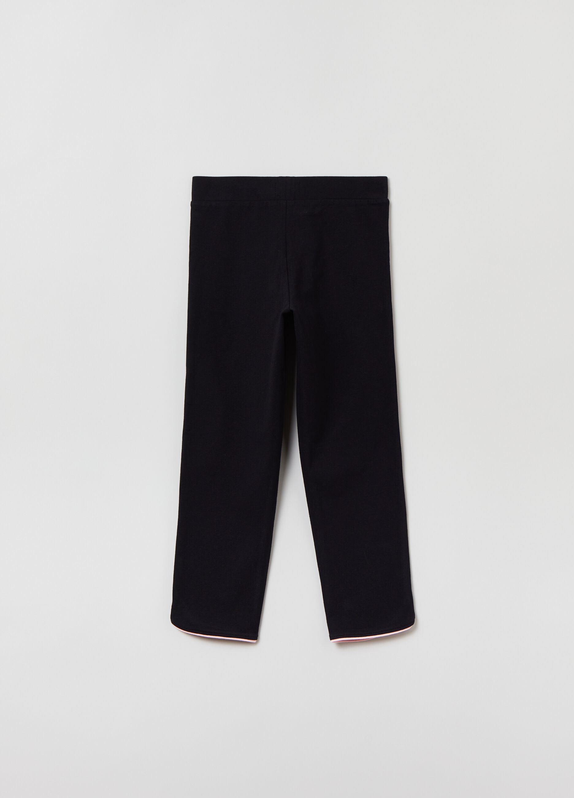 Stretch leggings with contrasting edging