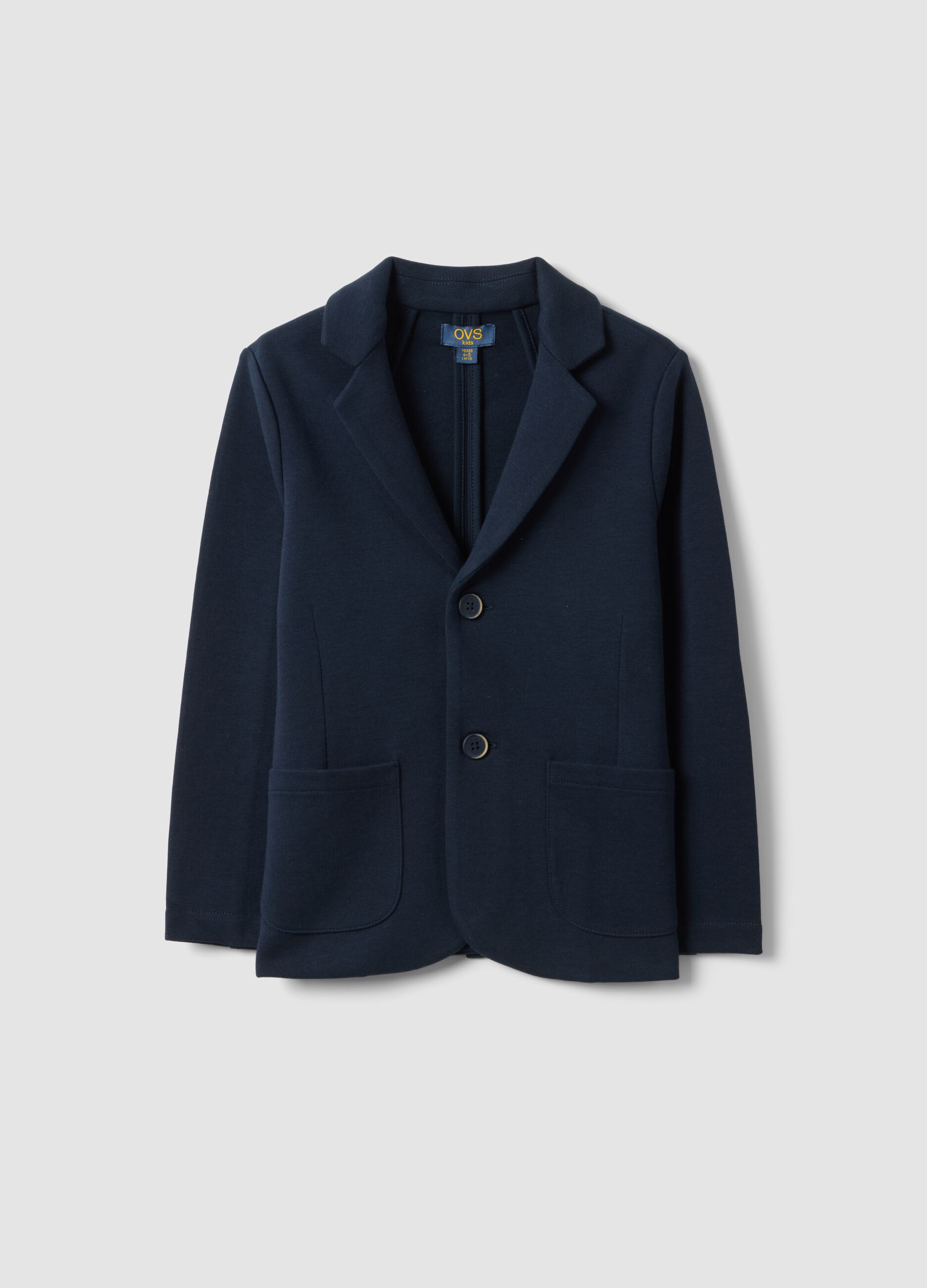 Children's light blue cotton blend jacket with regular fit