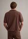 Short-sleeved brown polo shirt in pure cotton_3