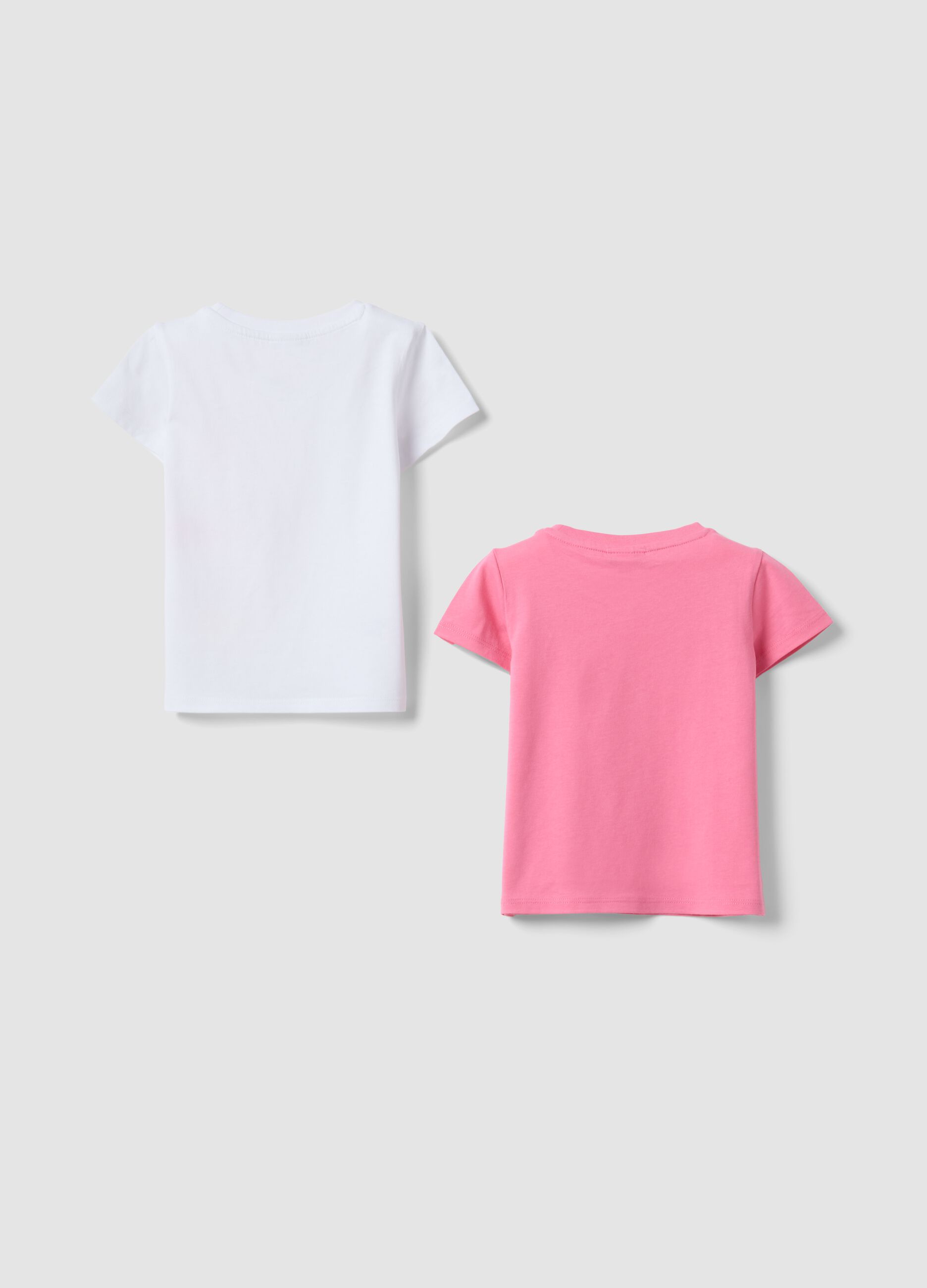 Mehrfarbiges 2er-Pack T-Shirts aus reiner Baumwolle f&uuml;r Baby-M&auml;dchen
