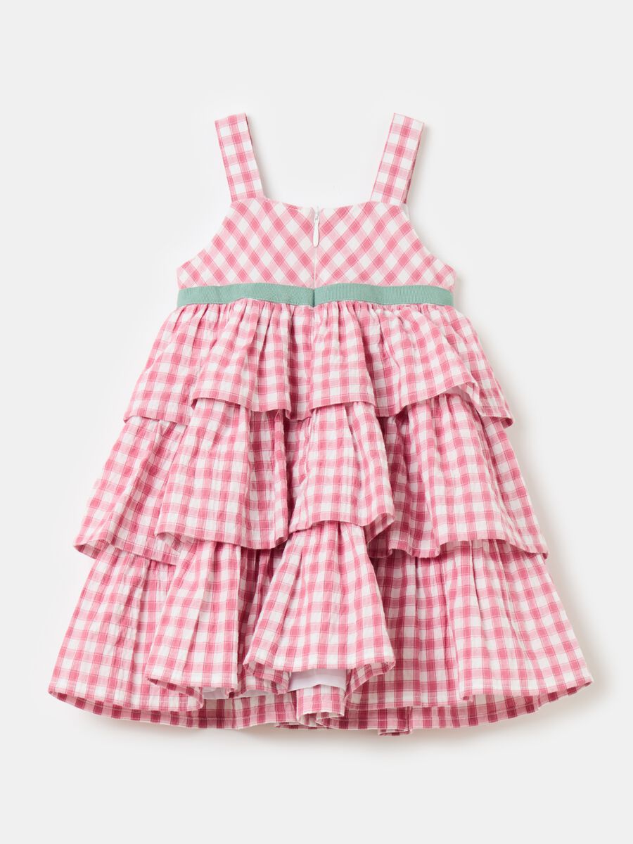 Tiered dress with check pattern_1