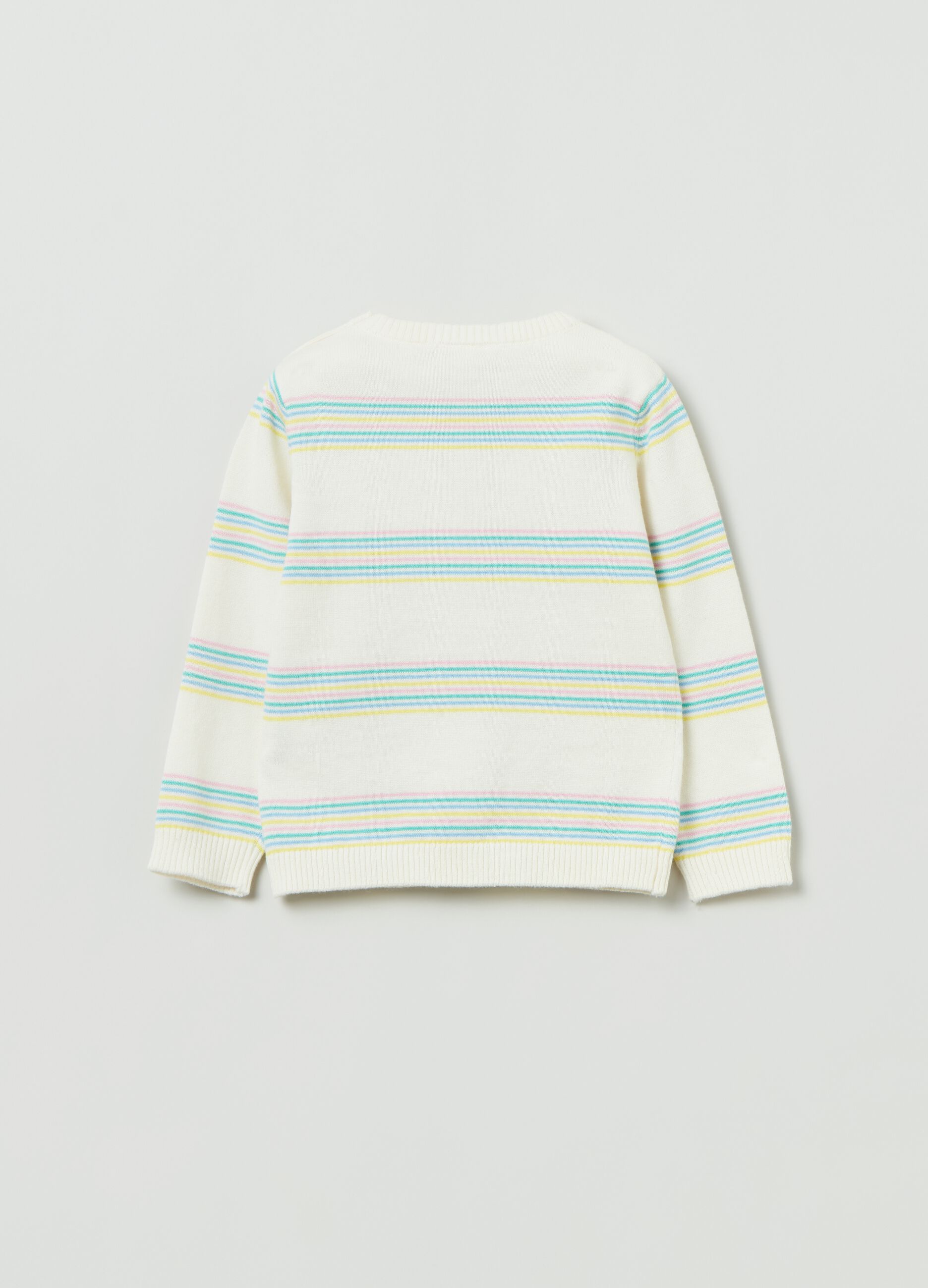 Jersey de algodón con estampado de rayas multicolor