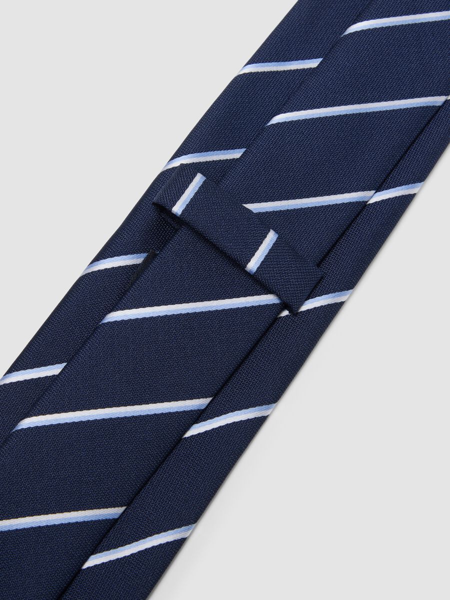 Corbata azul de rayas, pala de 7,5 cm_1