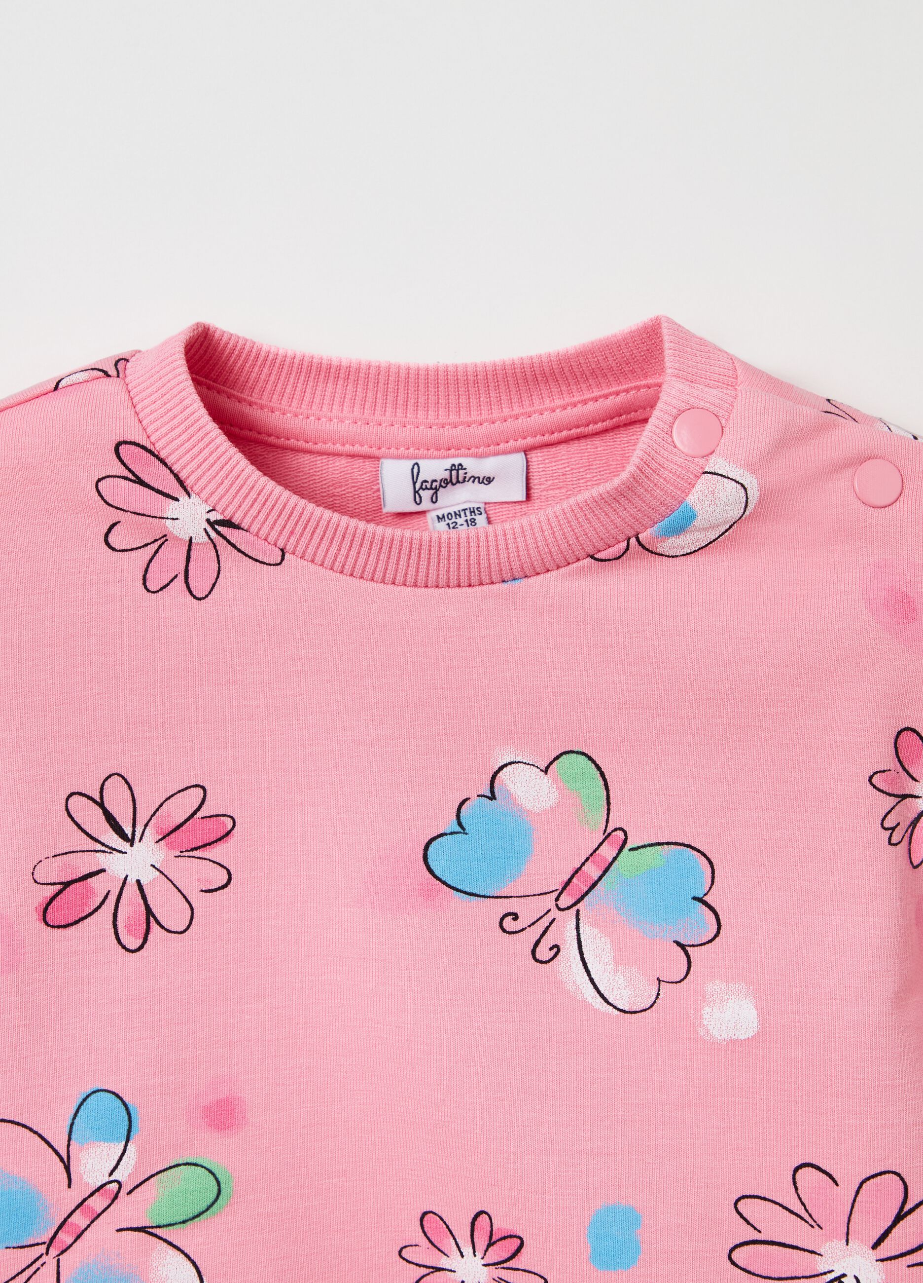 French terry sweatshirt with butterfly print