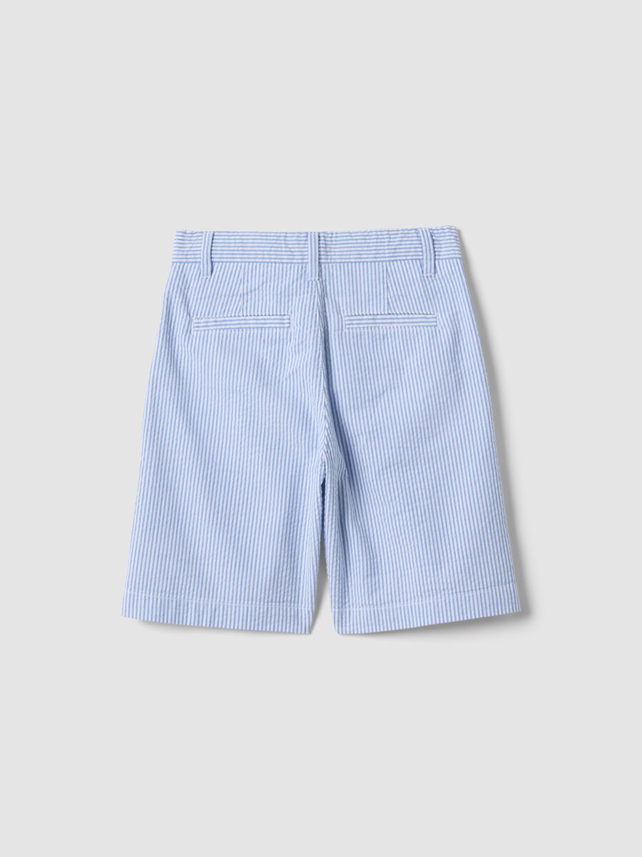 Blue striped pure cotton shorts_1