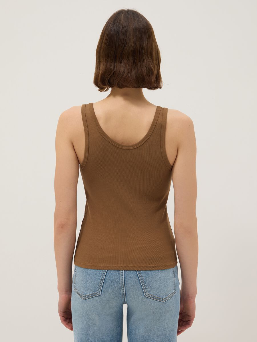 Braunes Stretch-Baumwolle-Regular-Fit-Tr&auml;gerhemd_2