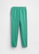 Green cotton blend trousers_3