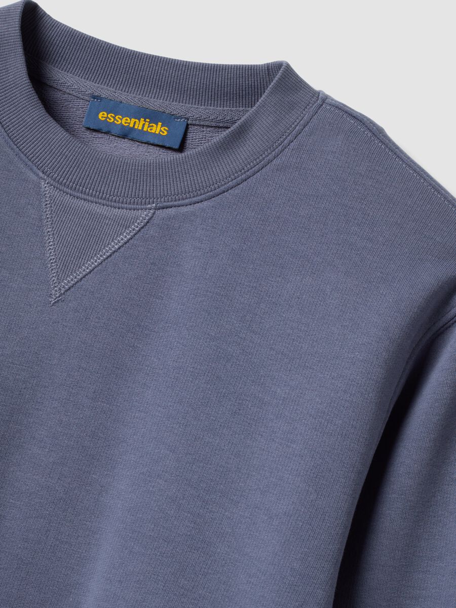Grey crew-neck cotton-blend sweatshirt, regular fit_2