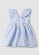 Multicoloured striped pure cotton dress with ruffles for baby girls, wide fit_1