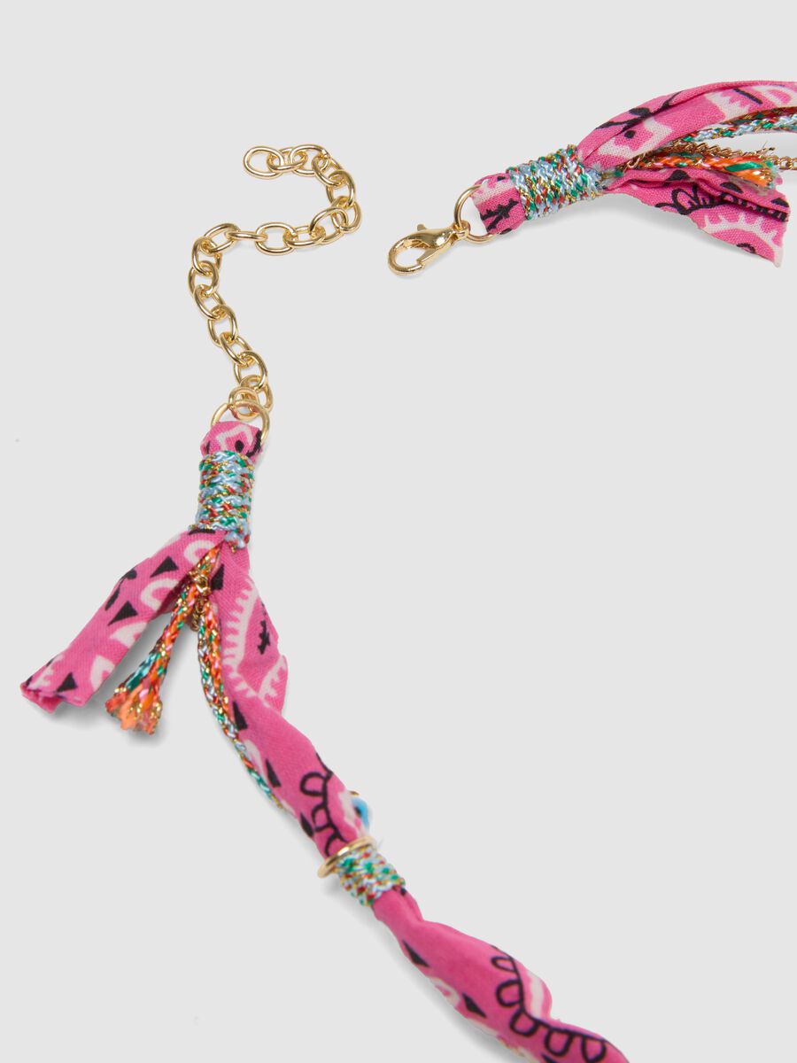 Multicolour Bandana Necklace with Charms_2