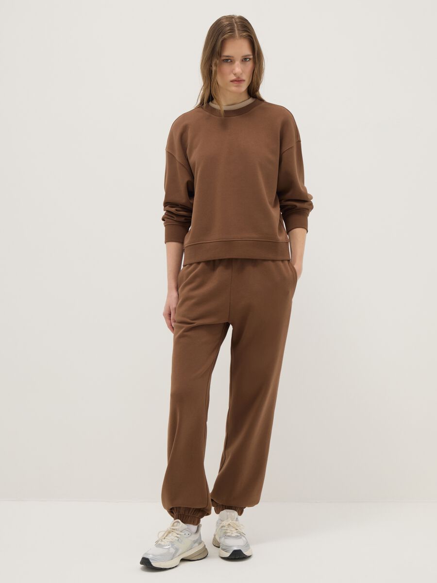 Light grey melange crew neck sweatshirt_1