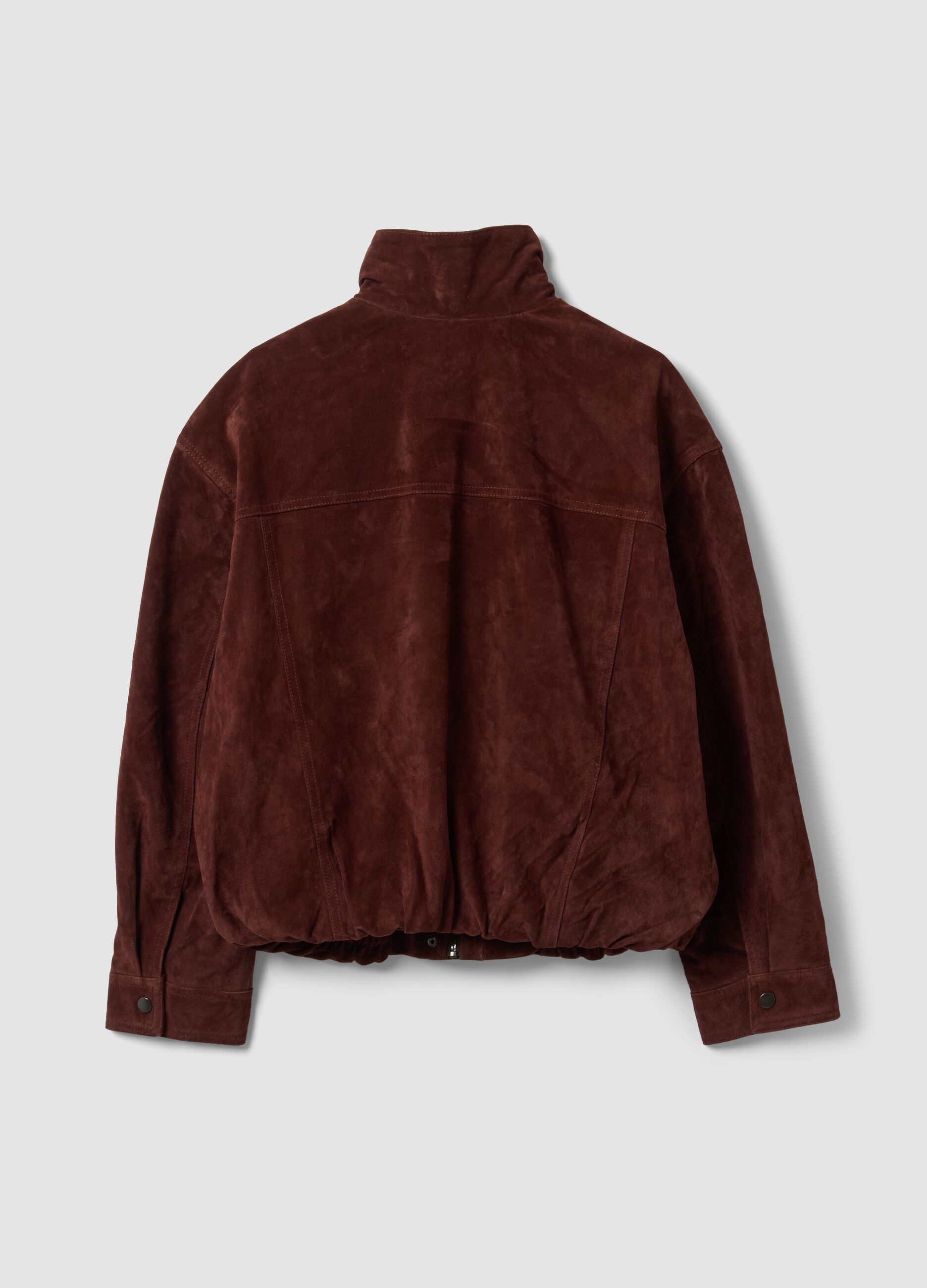 Red genuine leather jacket in regular fit