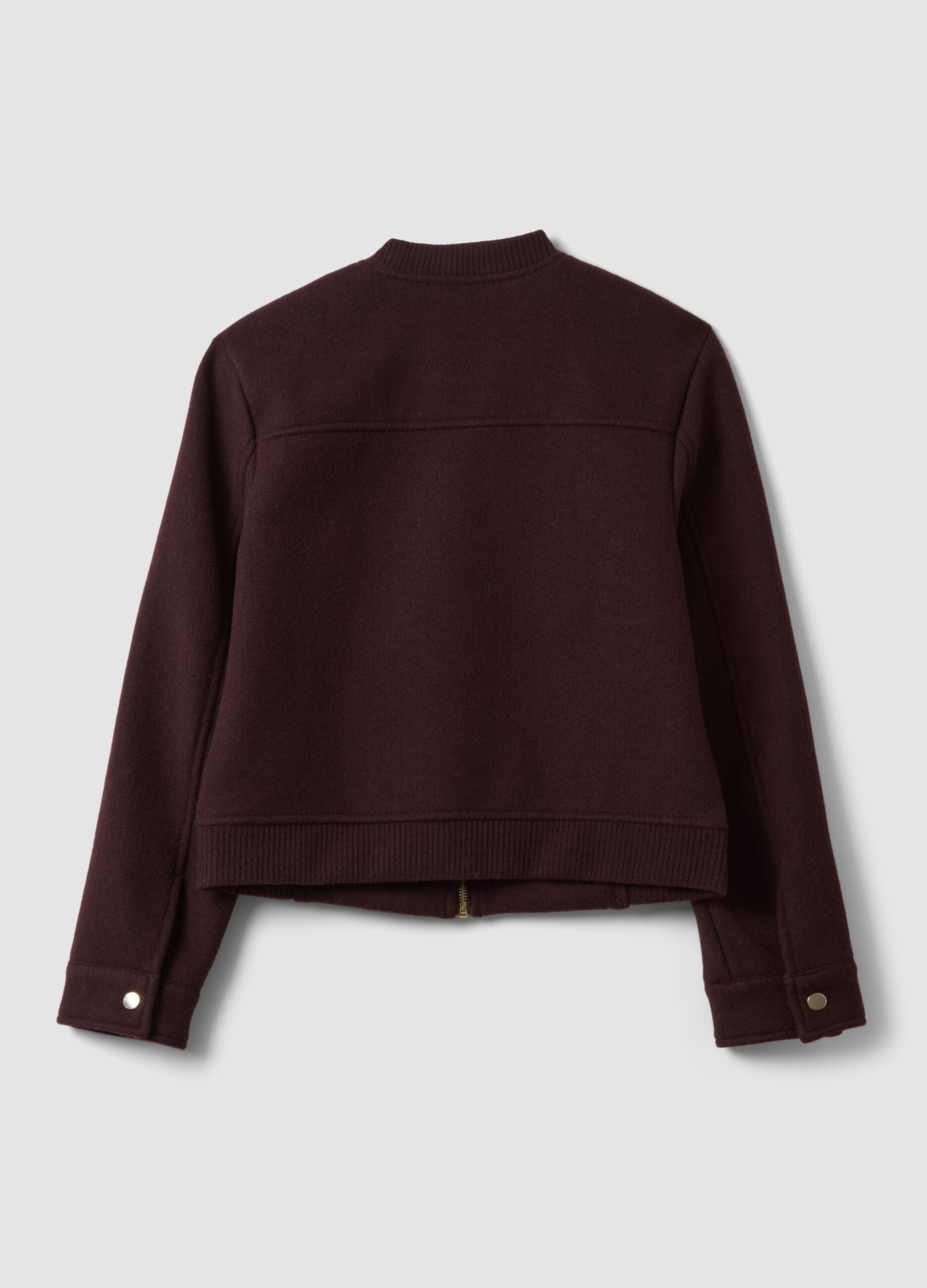 Burgundy purple regular-fit jacket with zip