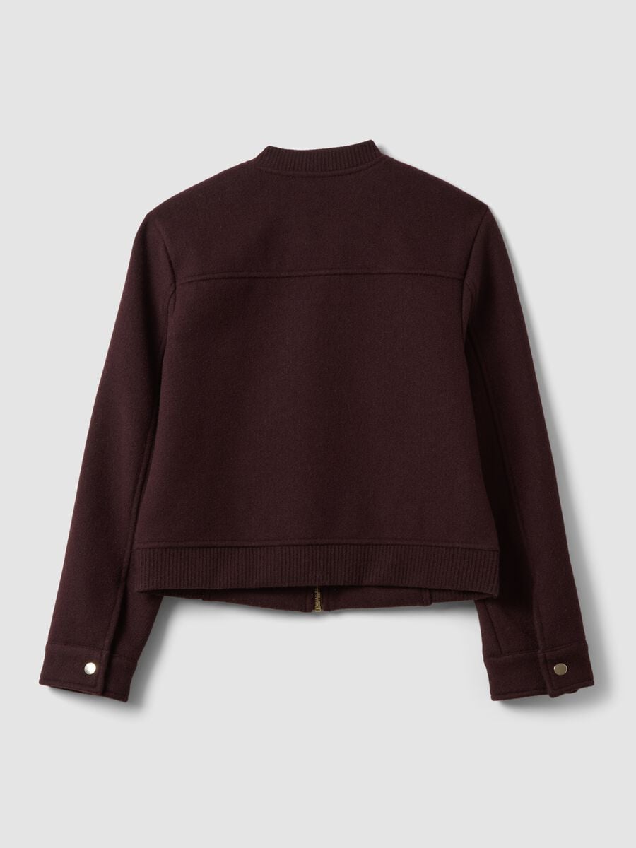 Burgundy purple regular-fit jacket with zip_6