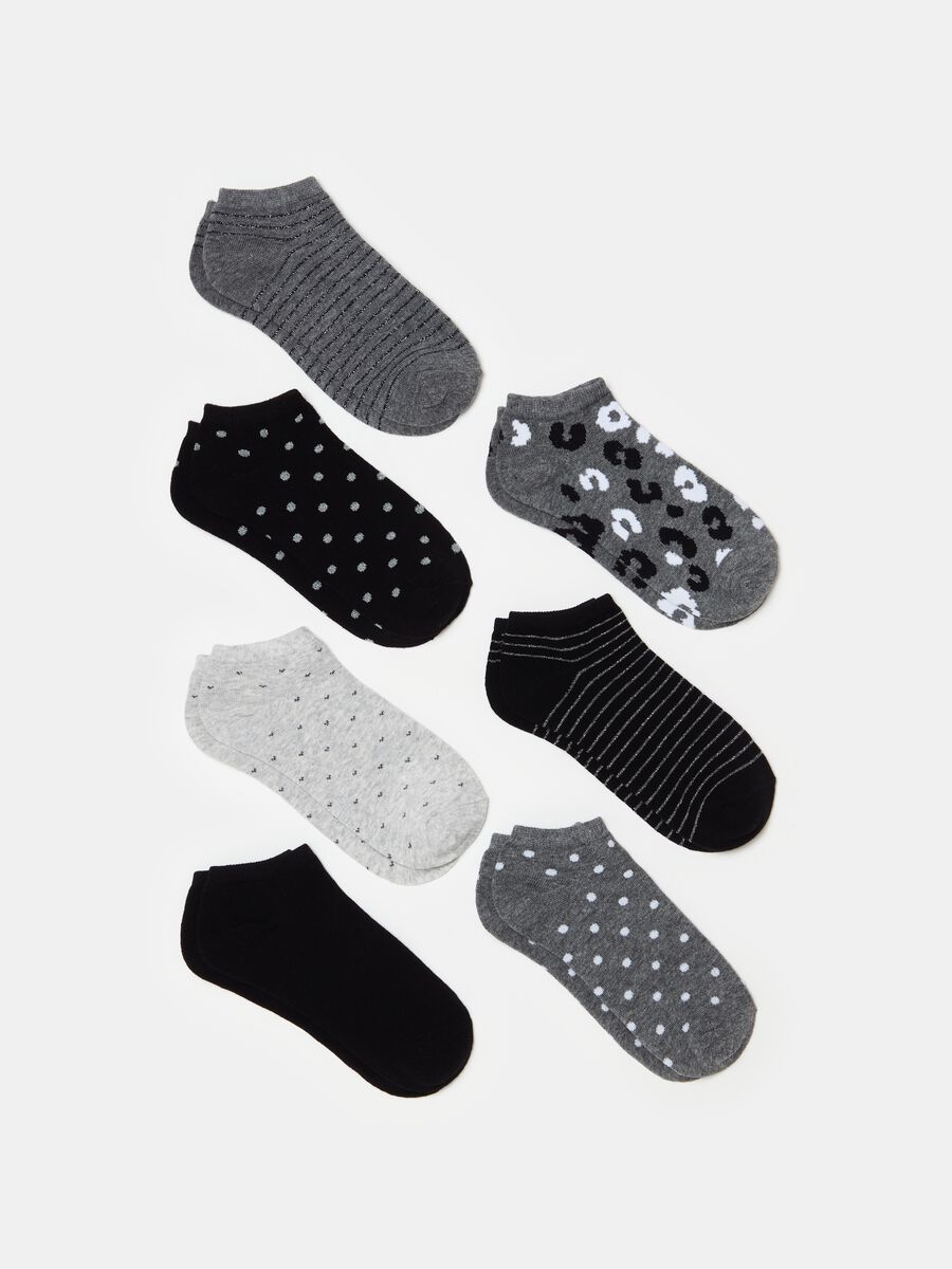 Multipack siete calcetines invisibles con detalles lurex_0