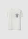 White stretchy cotton oversized fit kids' t-shirt with logo_0
