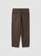 Brown pure cotton carrot-fit chino trousers_6
