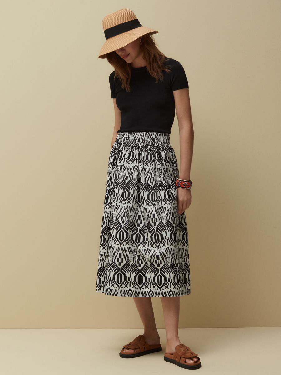 Cotton skirt with heritage print_0