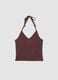 Short brown pure cotton tank top_4