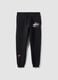 Black cotton-blend joggers with Miami Heat print_0