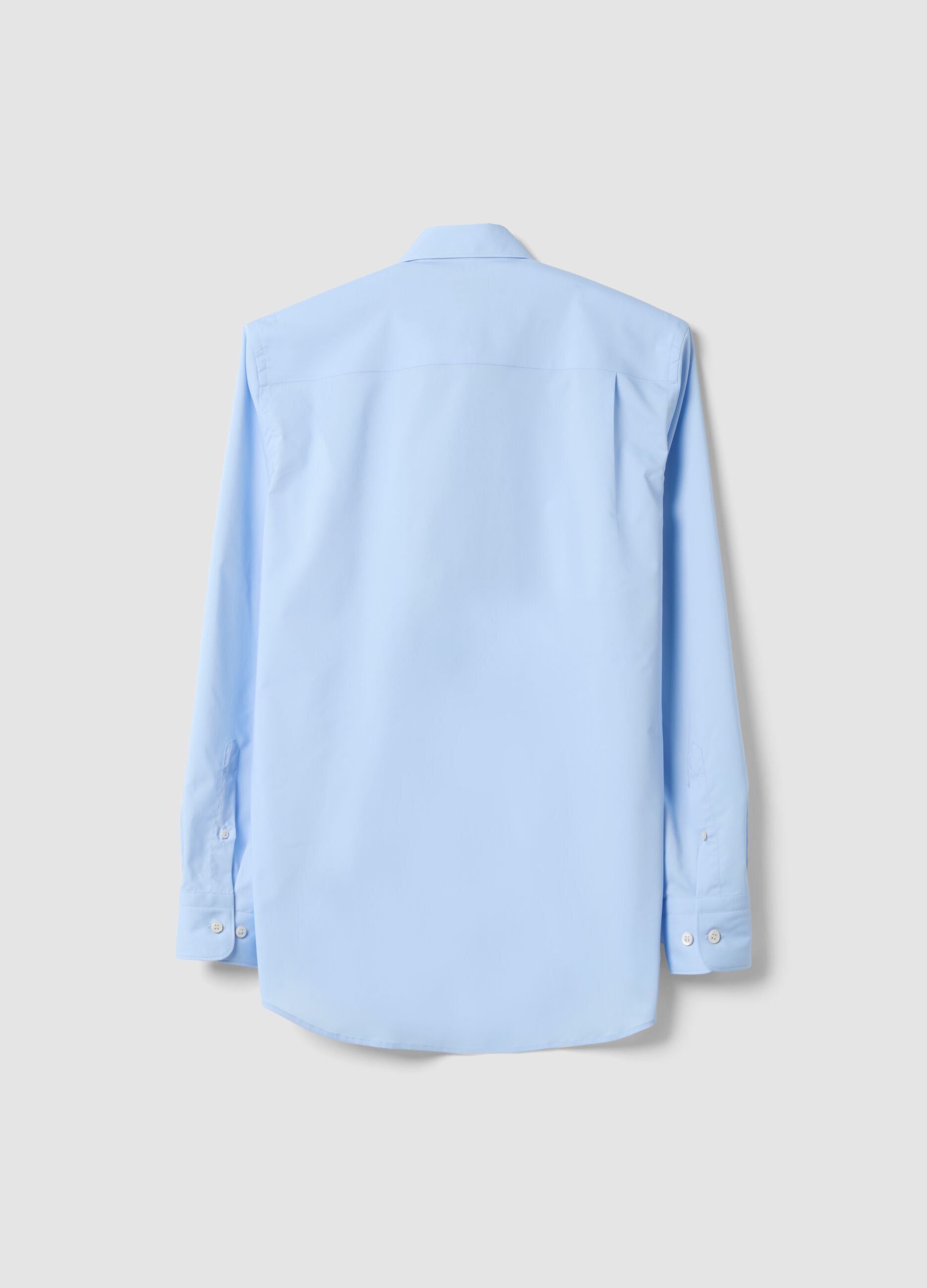 Camicia blu in misto lyocell regular fit