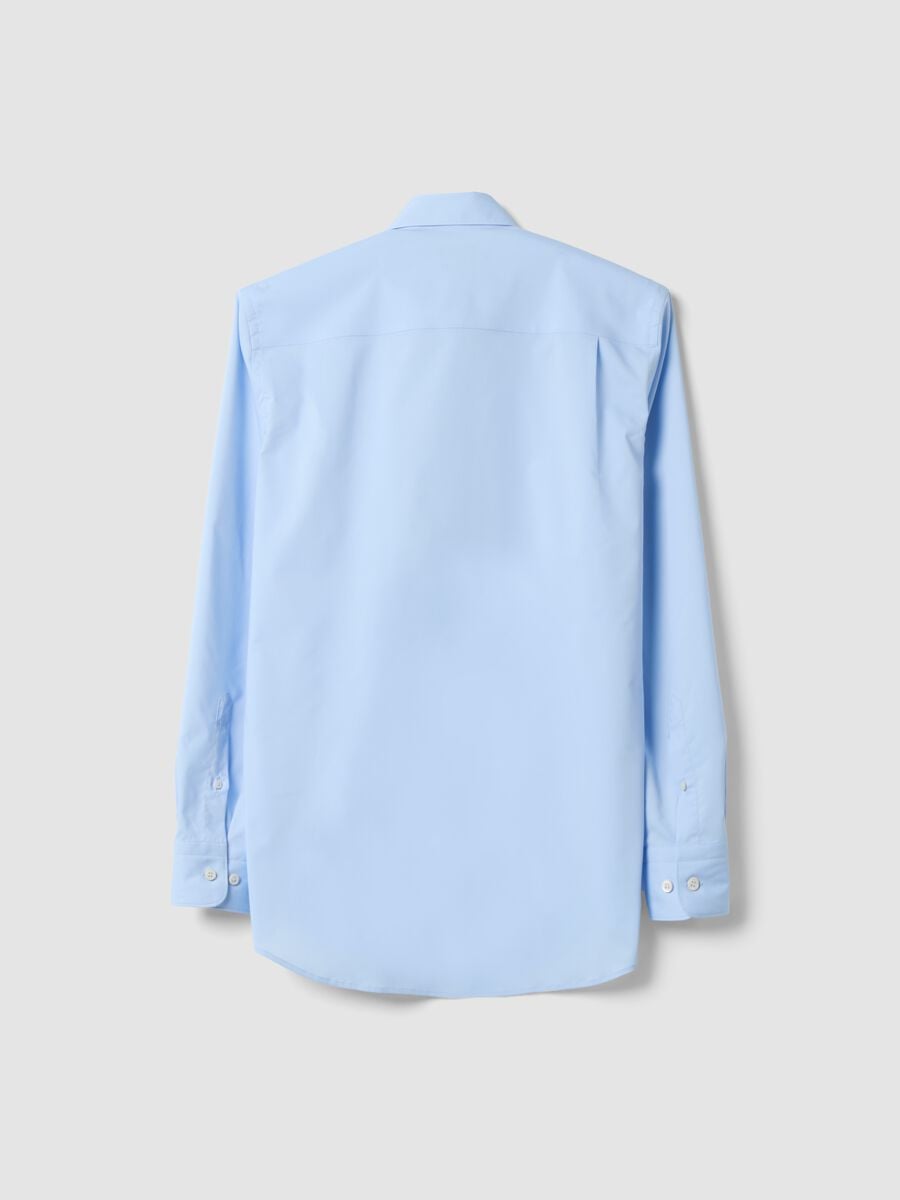 Camicia blu in misto lyocell regular fit_2