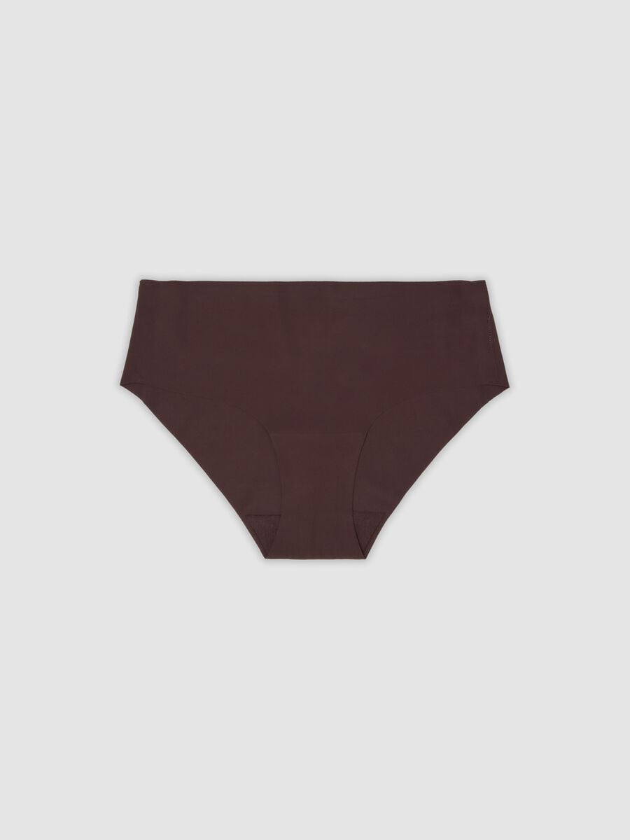 Slip hipster marrone in microfibra elasticizzata con vita regular_0