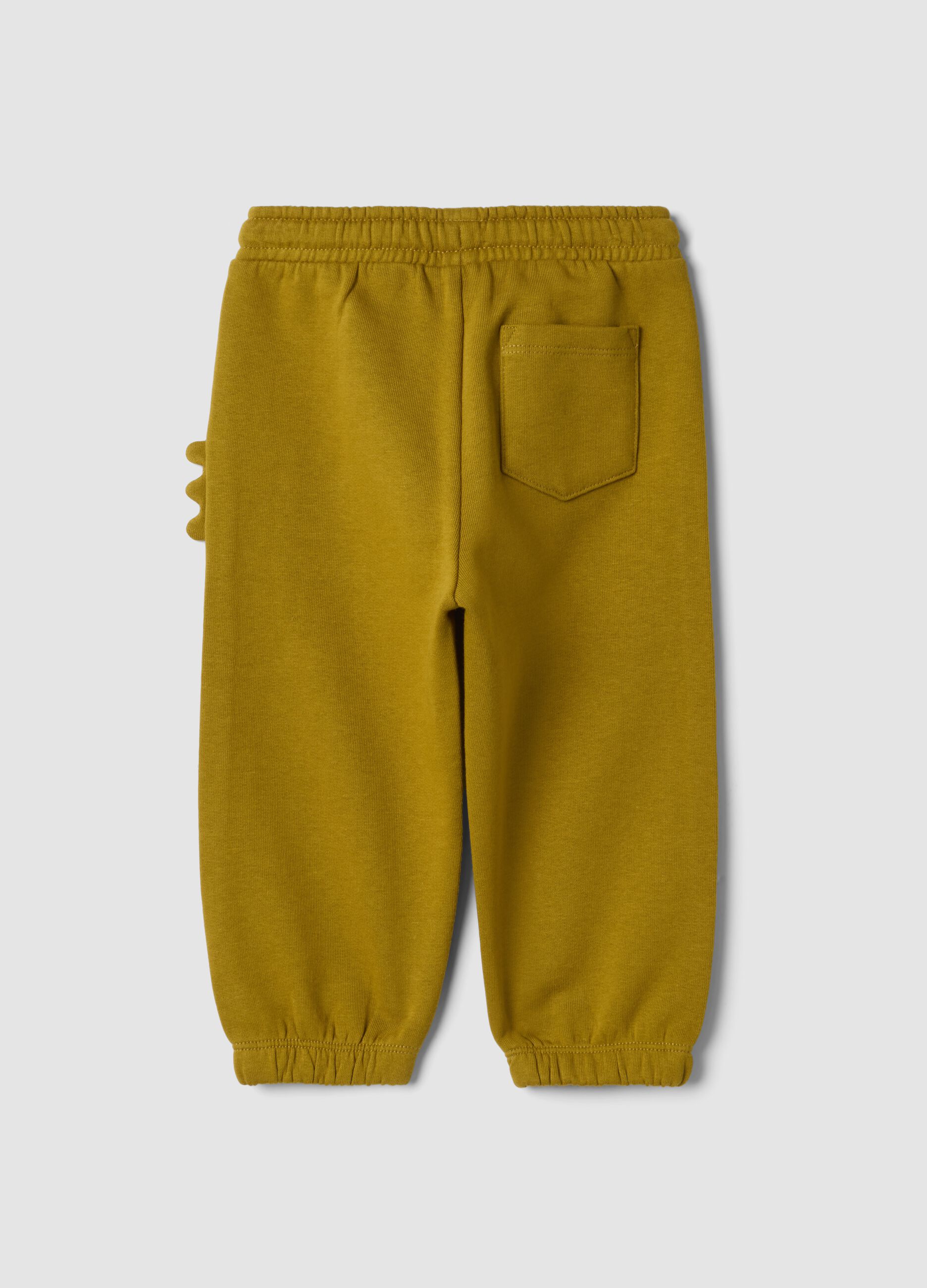 Pantaloni jogger verdi in puro cotone con tasche