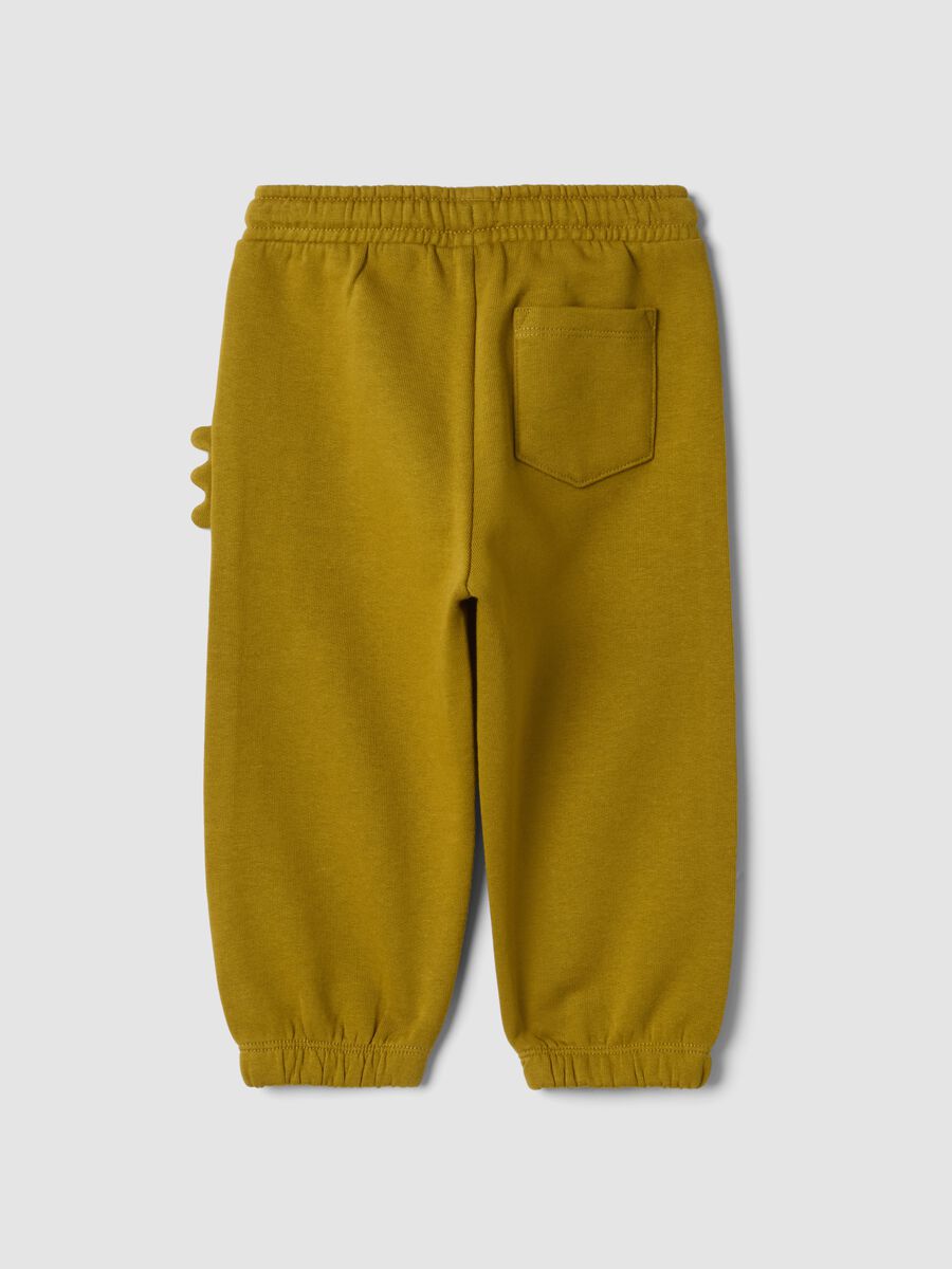 Pantaloni jogger verdi in puro cotone con tasche_1