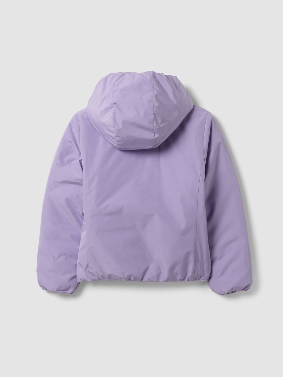 Purple reversible ultralight hooded zip jacket for girls_2