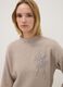 Camel viscose-blend jumper with sequin embroidery, regular fit_1
