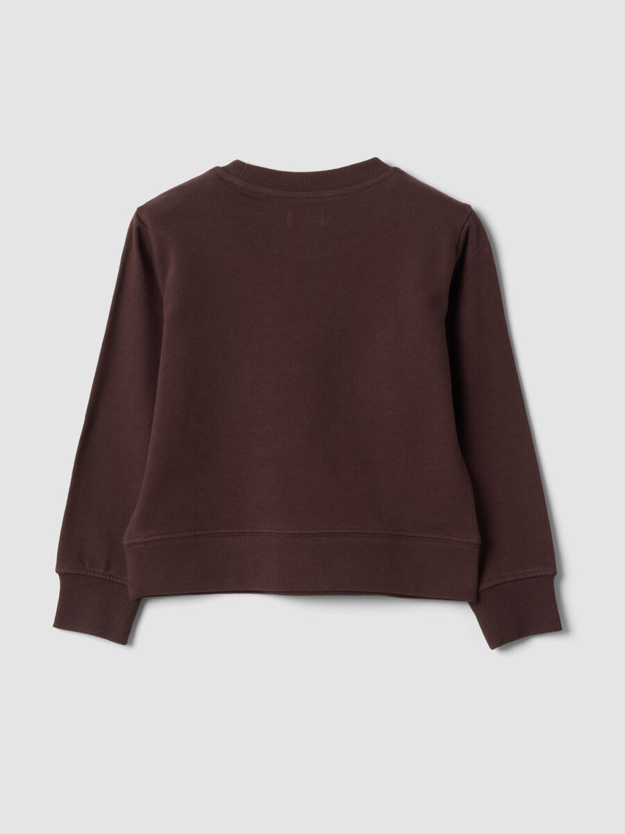 Brown 100% cotton sweatshirt with front print_1