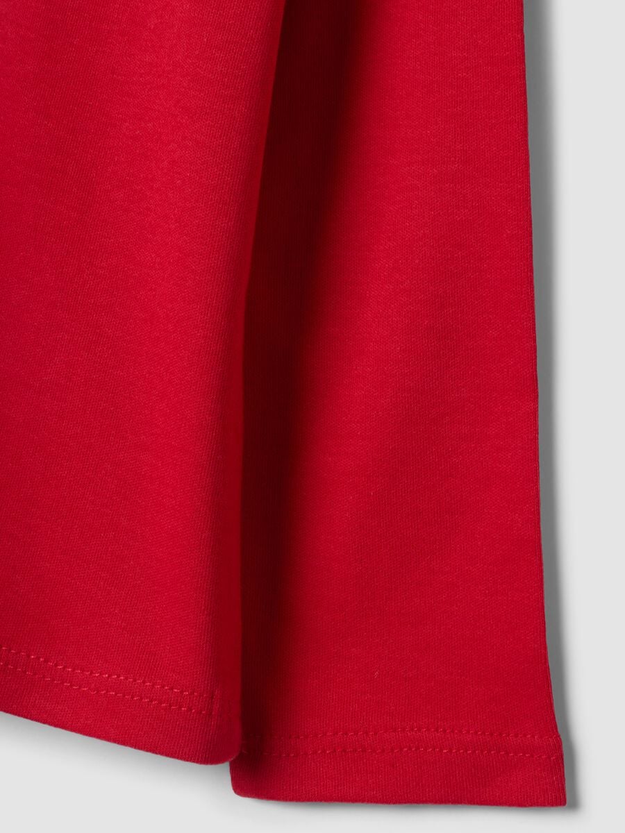 Red pure cotton T-shirt with penguin print_3