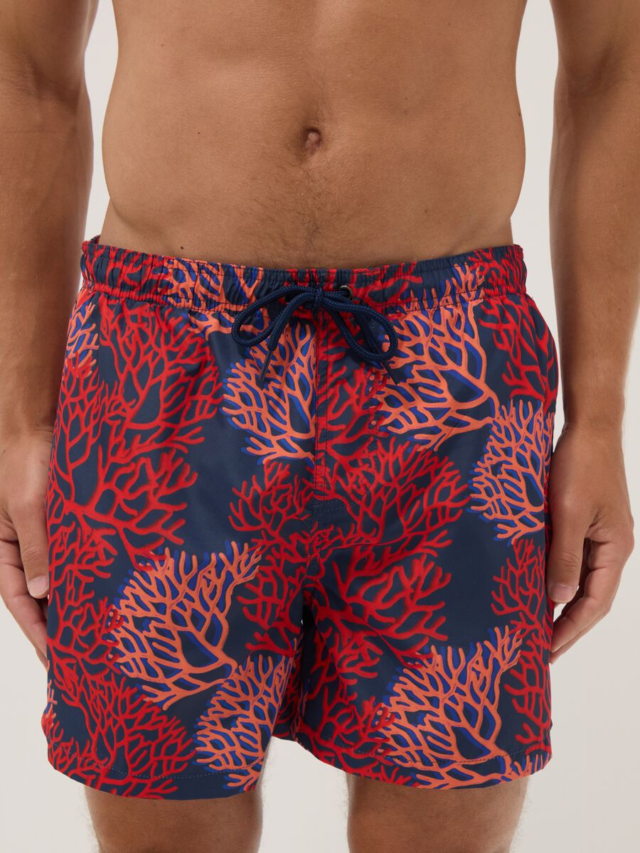 Multicolour coral-print boxer swim shorts_1