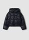 Black padded jacket with hood and zip_0