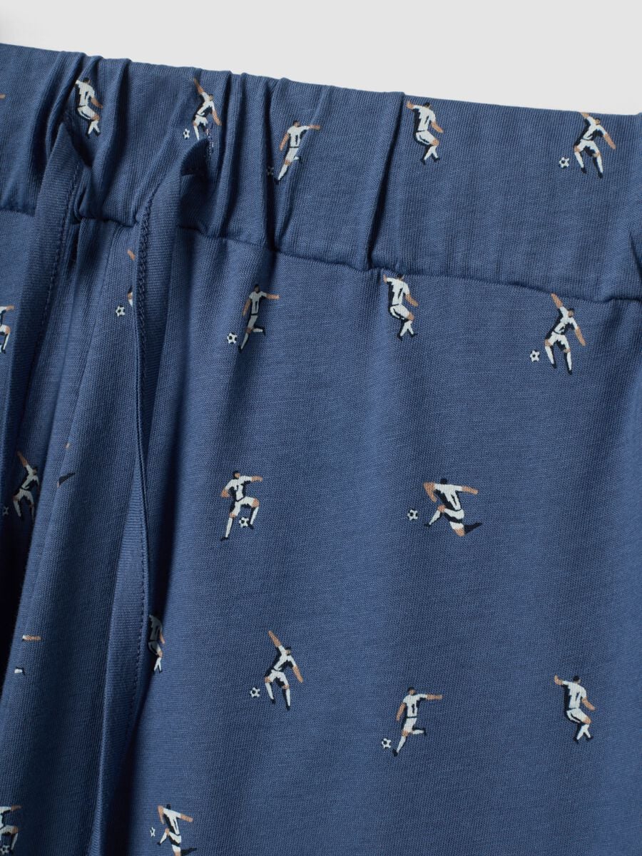 Blue pure organic cotton crew-neck pyjamas_1