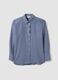 Blau gestreiftes Hemd aus Popeline aus reiner Baumwolle, Regular Fit_4
