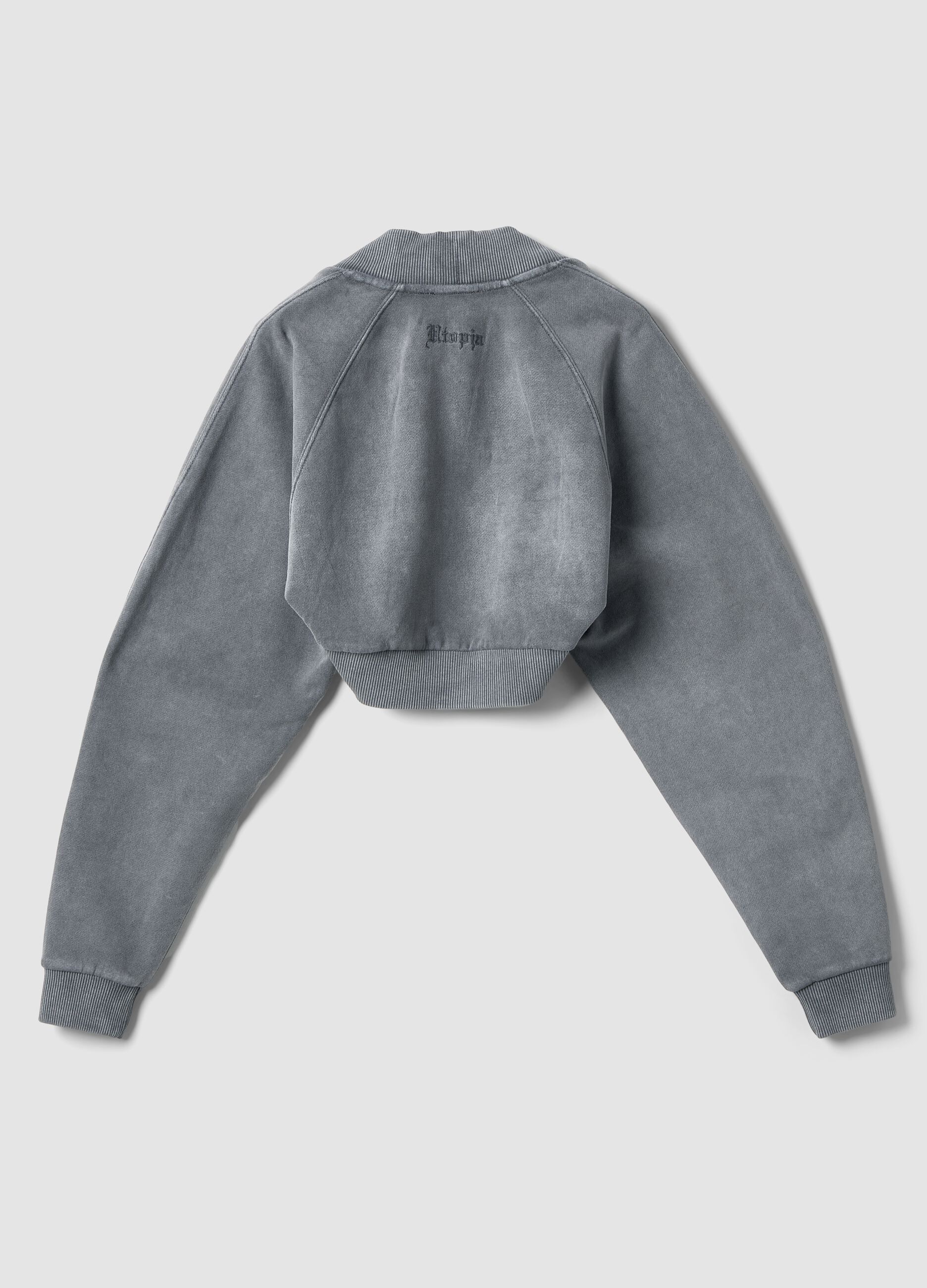 Grey Cropped Shrug Sweatshirt