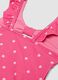 Pink striped stretch swimsuit with ruffle straps_3
