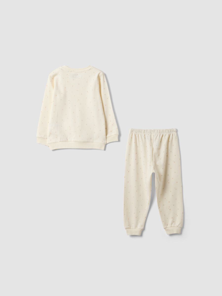 Pyjama blanc en coton bio avec col rond pour b&eacute;b&eacute;_1