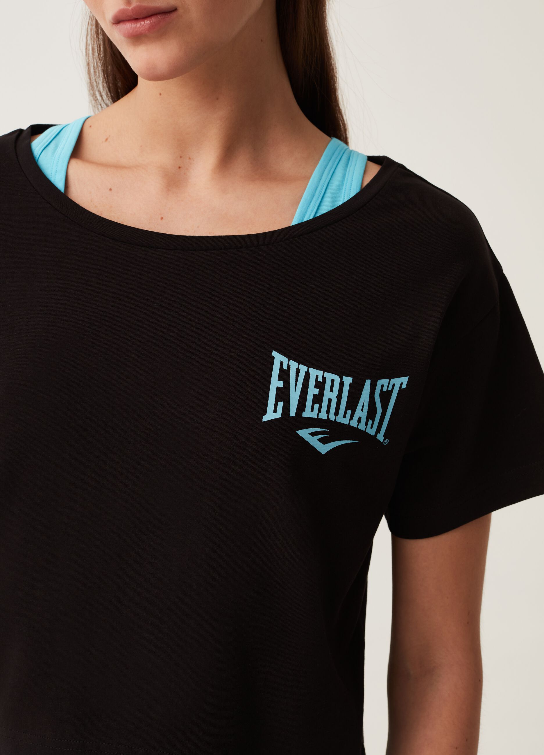 Camiseta de algodón elástico estampado Everlast