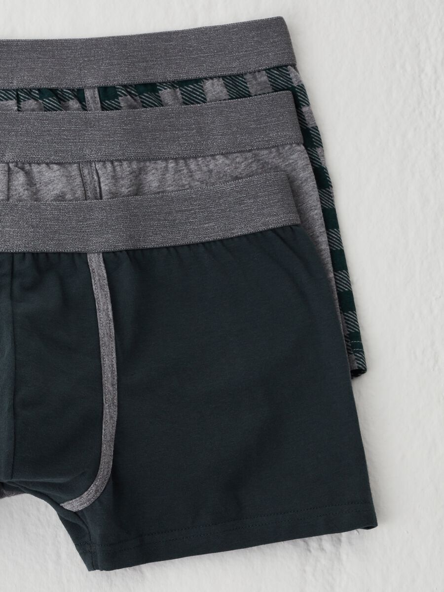 Three-pair pack boxer shorts with check pattern_4