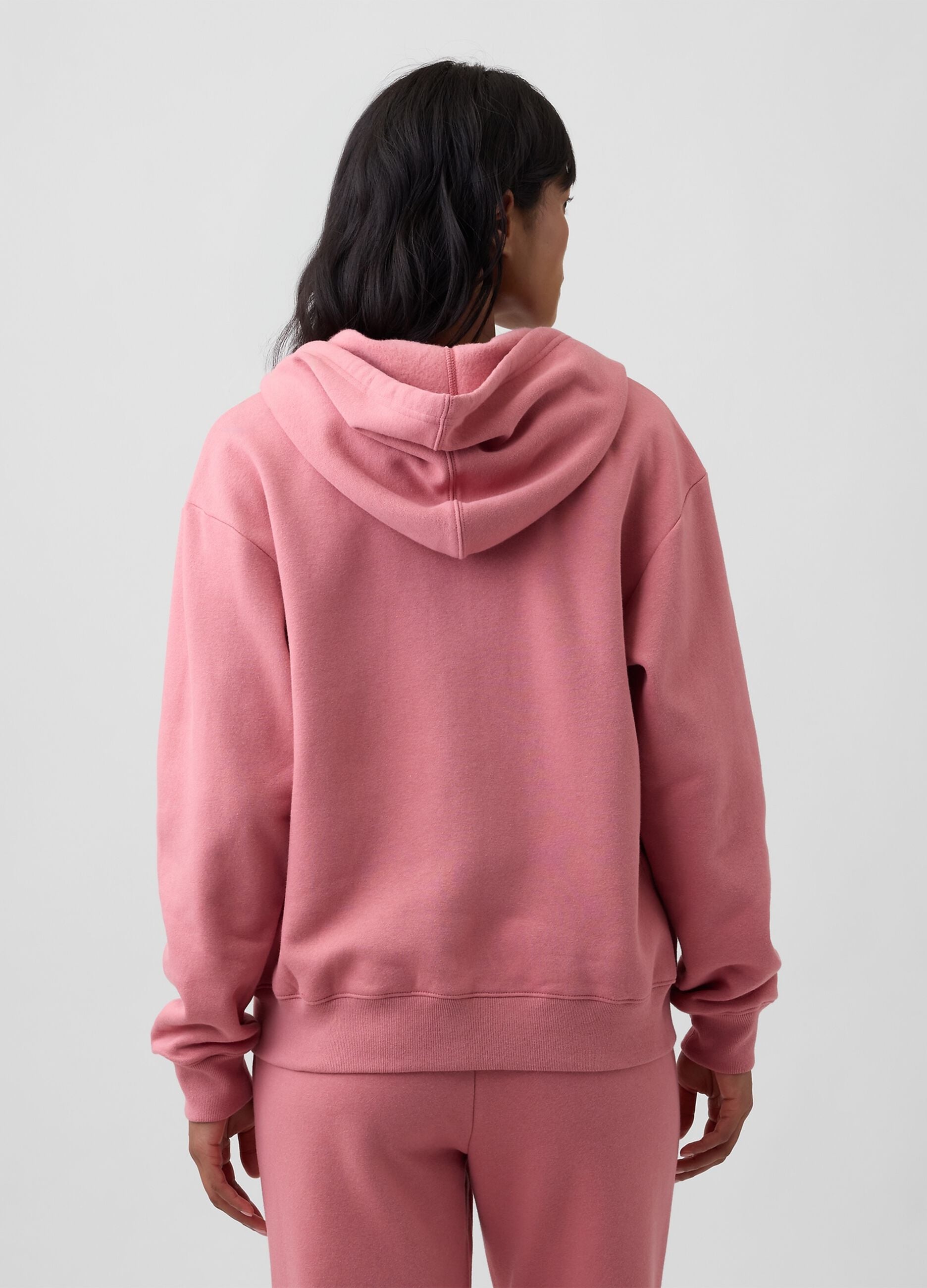 Sweatshirt rosa com capuz em mistura de algod&atilde;o com log&oacute;tipo GAP