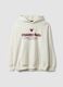 White cotton-blend hoodie with Chicago Bulls print_0