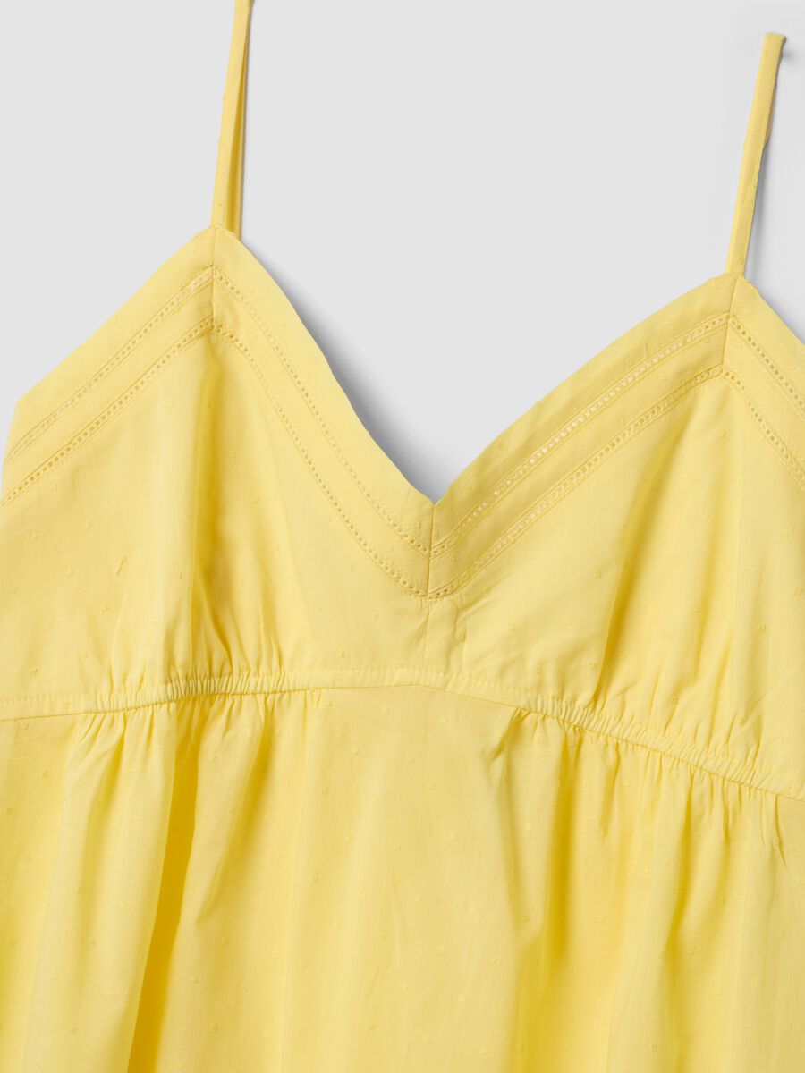 Yellow organic cotton nightdress with thin straps_5